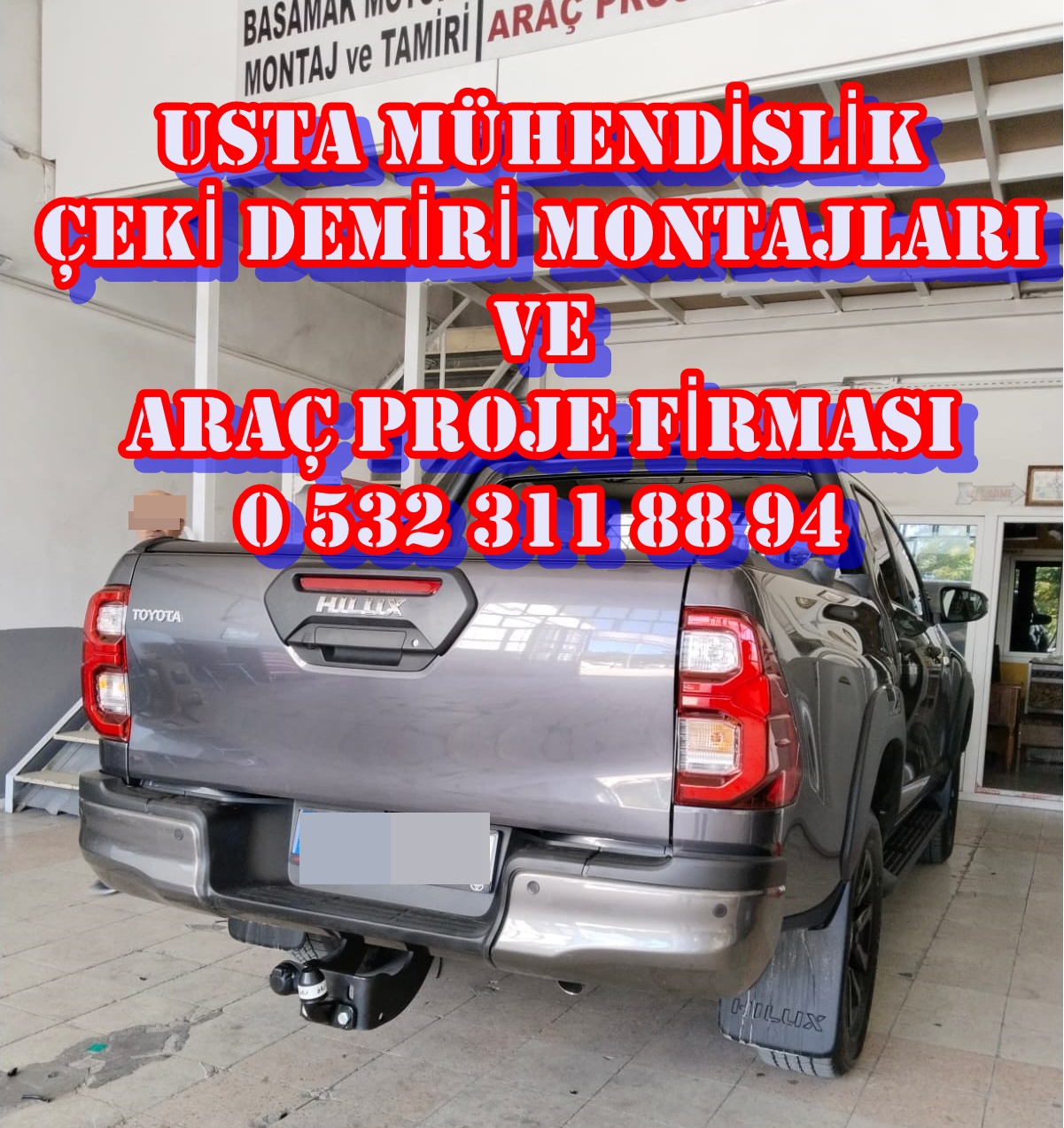 TOYOTA HILUX KAMYONET ÇEKİ DEMİRİ TAKMA MONTAJI ANKARA USTA MÜHENDİSLİK 05323118894